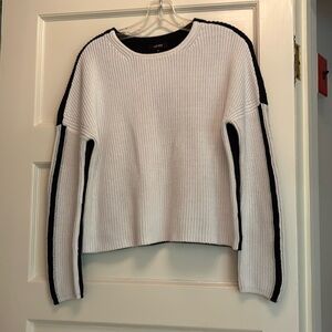 ME+EM  Cotton Crop  Front White Back Black Sweater